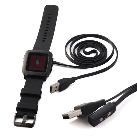 Magnetic Usb Charger Charging Cable For Pebble Time Smart Watch Wristwatch Black | Charging ...