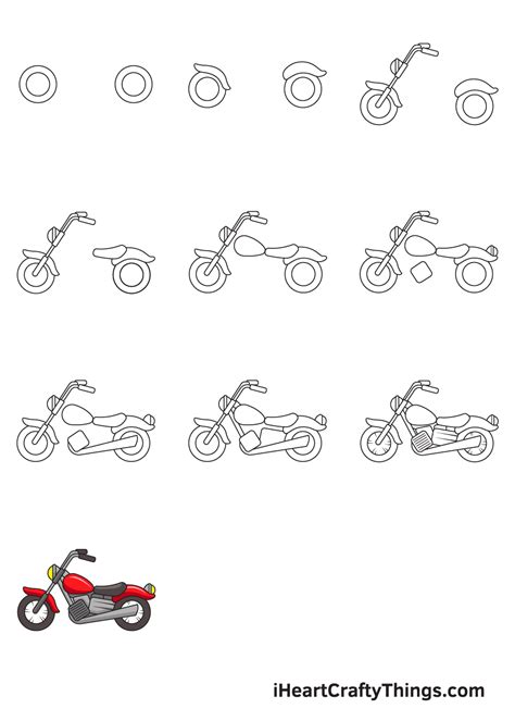 Motorcycle Drawing - How To Draw A Motorcycle Step By Step