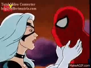 Spider-man & Black Cat kiss on Make a GIF