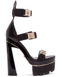 Versace Leather Black Medusa Platform Heels | Lyst UK