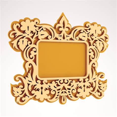 Laser Cut Decorative Wall Frame DXF File Free Download - 3axis.co