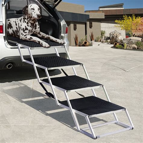 Buy Extra Wide Dog Stairs for Large Dogs, Foldable Dog Car Steps ...