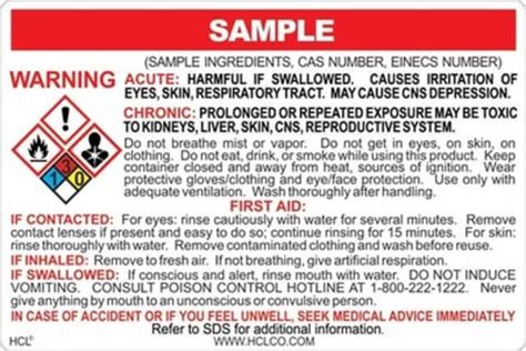 Bleach Msds Printable Labels