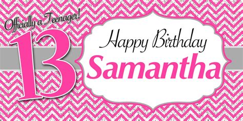 Happy 13th Birthday Banner ~ Teenager Birthday Personalized Party ...