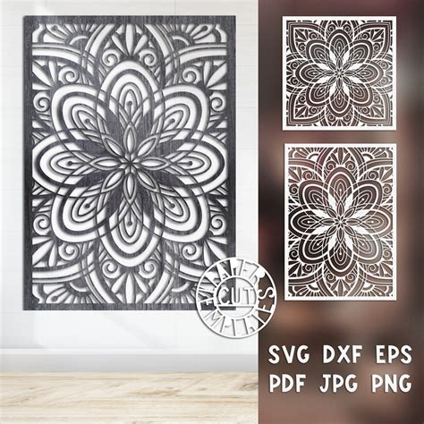 SVG file of Mandala Decorative wall panel for home décor. | Etsy