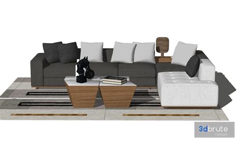 Sofa set Sketchup 3d model Sketchup Download Free 3dbrute