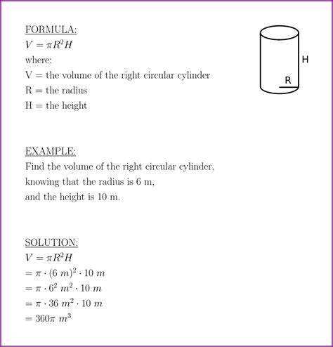 Volume of the right circular cylinder (formula and example) – LUNLUN.COM