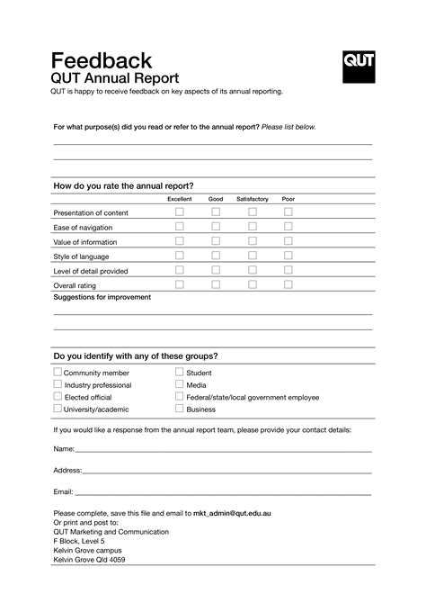 Report Feedback Template