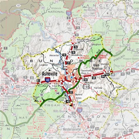 Buncombe County Nc Map | Cities And Towns Map