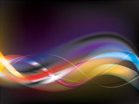 Abstract Colourful Light Waves Powerpoint Templates - Abstract, Black, Orange - Free PPT Backgrounds