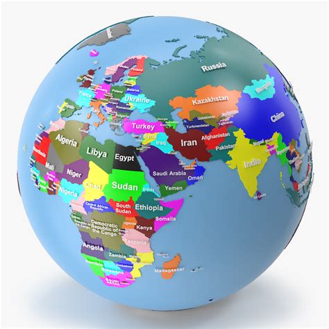 Geopolitical Earth Globe Map 3D Model $59 - .3ds .c4d .dae .dxf .fbx .obj - Free3D