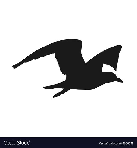 Silhouette of flying seagulls hand drawn Vector Image