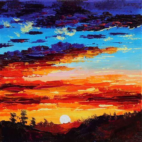 mountain sunset acrylic painting - Whole Duration Webcast Pictures