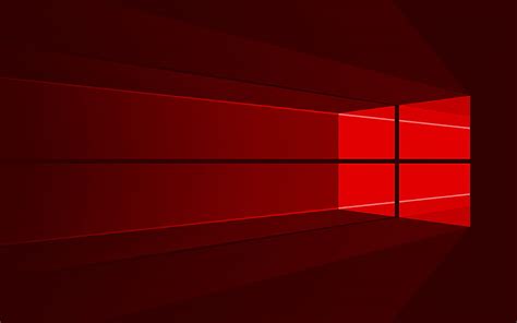 Windows 10 red logo minimal, OS, red abstract background, creative, Windows 10, HD wallpaper ...