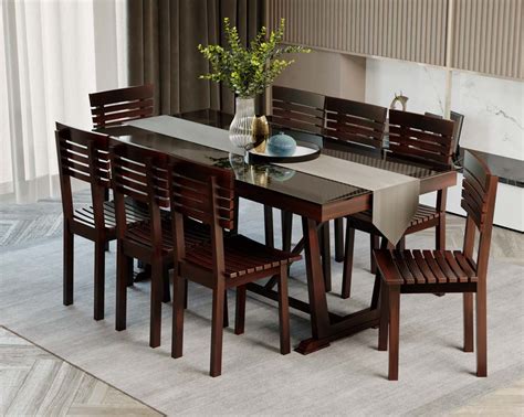 Best Wooden Dining Table With Glass Top Dining Design in Karachi