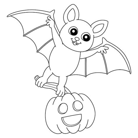 Premium Vector | Flying Bat Halloween Coloring Page Isolated