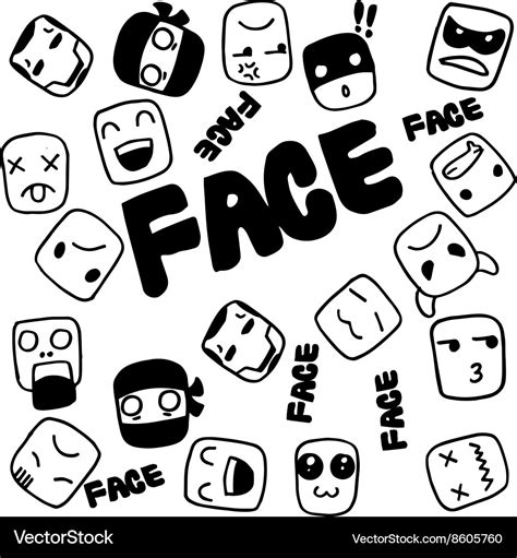 Face doodle for kids Royalty Free Vector Image