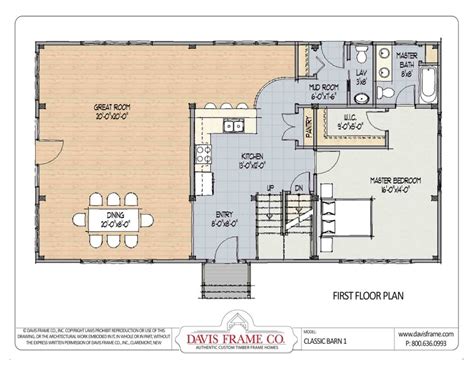 Class Barn 1 - Timber Frame Barn Home Plans from Davis Frame