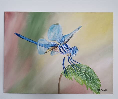 BLUE DASHER DRAGONFLY, Painting Canvas, Wall Décor, Wall Art, Original Artwork - Etsy