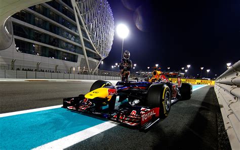 Race Car Formula One F1 Night Lights Driver Red Bull HD wallpaper | cars | Wallpaper Better