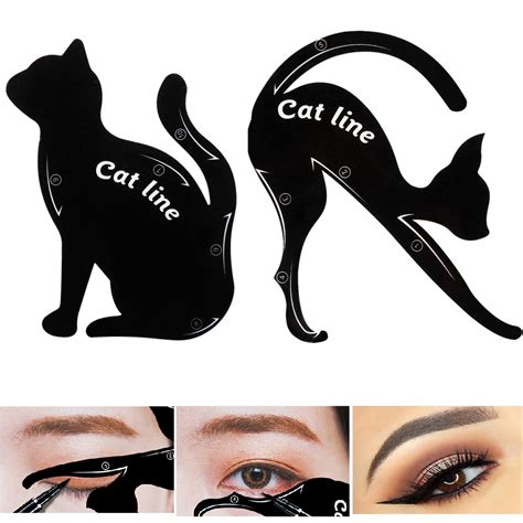 Cat Shaped Eyeliner Stencil Eyes Liner Stencil Models Eye Shadow ...