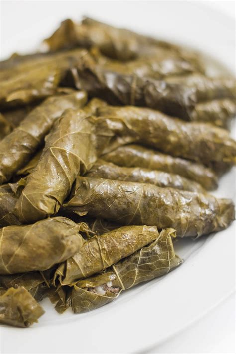 Lebanese Meat Stuffed Grape Leaves (Warak Arish) - The Lemon Bowl®