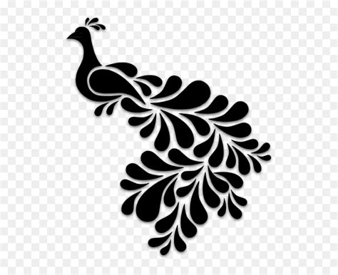 Peacock Silhouette At Getdrawings - Peacock Art Design, HD Png Download ...