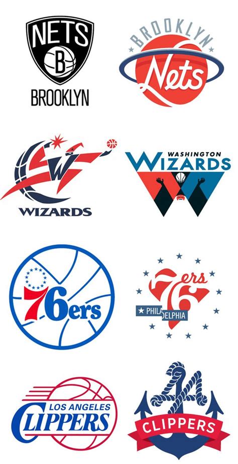 few examples of NBA logo redesigns created by graphic designer, Michael ...