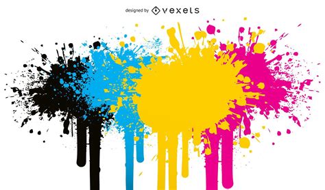 CMYK Splatter Design Vector Download