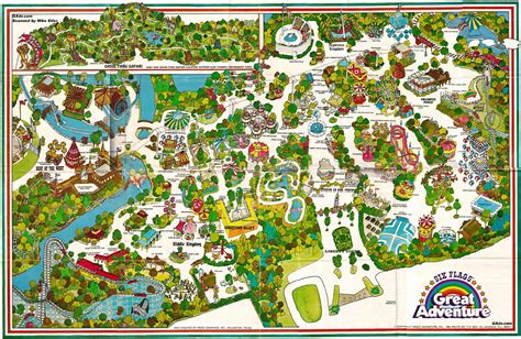 Theme Park Brochures Six Flags Great Adventure Map 1980 | Theme Park Brochures