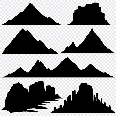 Mountain silhouette vector skyline panoramic view By Microvector ...