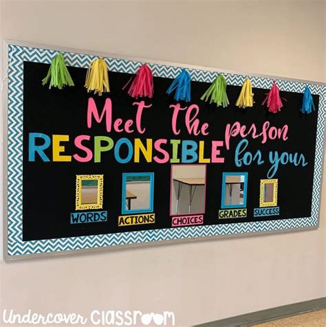 a bulletin board with colorful tassels on it