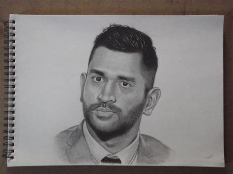 Pencil Drawing Ms Dhoni