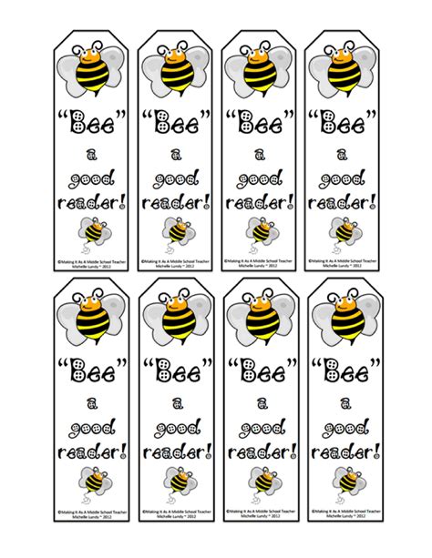 Printable Bookmark Template