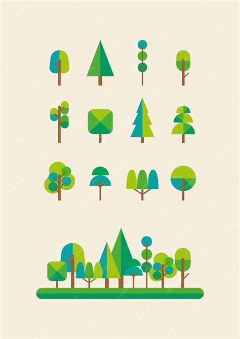 Premium Vector | 2d view of trees forest. vector illustration