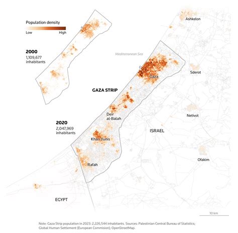 Population density of Gaza Strip in 2000 vs. 2020 : r/MapPorn