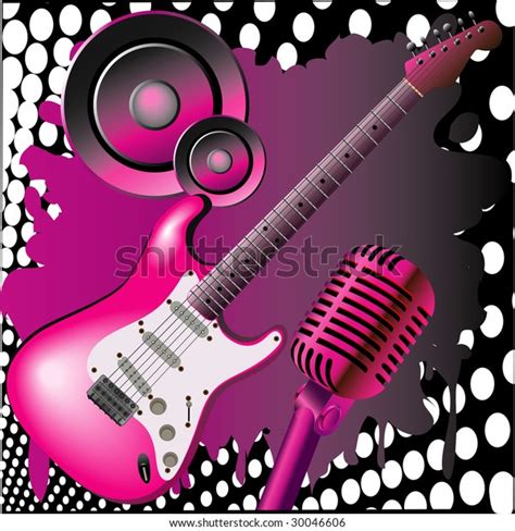 Pink Music Background Guitar Stock Illustration 30046606 | Shutterstock