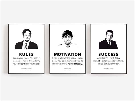 The Office TV Show Quotes Print Set 3 Piece Wall Art the - Etsy