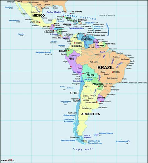 Latin America Map Printable