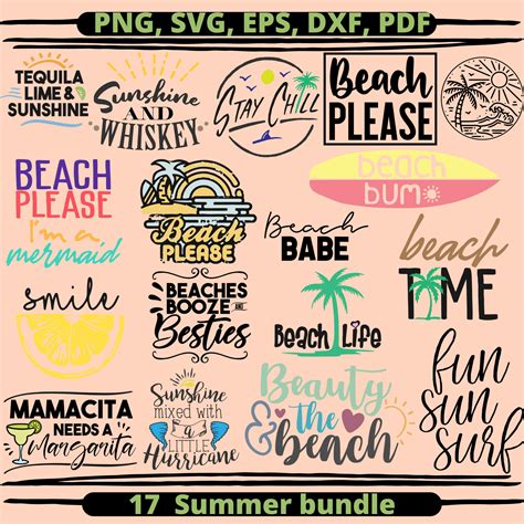 BEACH SVG Bundle SUMMER Svg Beach Clipart Summer Cut Files - Etsy