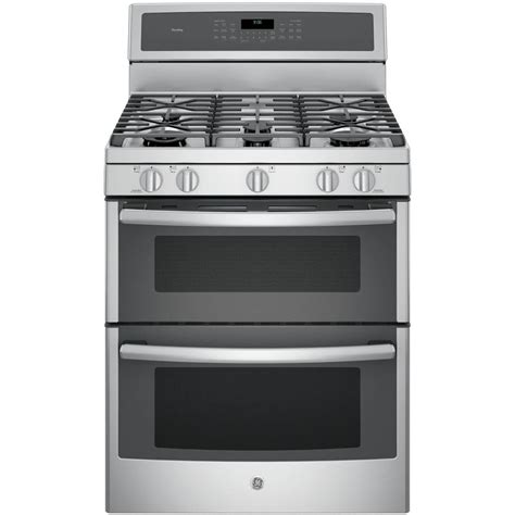 GE Profile 30 in. 6.8 cu. ft. Double Oven Gas Range with Self-Cleaning Convection Oven (Lower ...