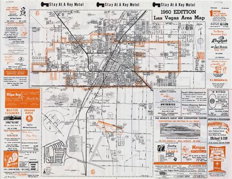 Large detailed vintage Las Vegas city area map - 1960 | Las Vegas | Nevada state | USA | Maps of ...