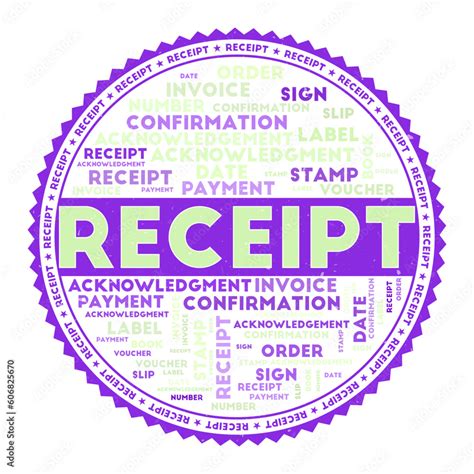 RECEIPT word image. Receipt concept with word clouds and round text. Nice colors and grunge ...