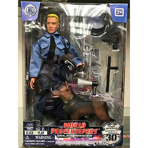 Click N' Play Police Force Unit, Officer With Dog 12" Action Figure Play Set With Accessories ...