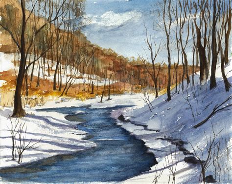 Winter Landscape Watercolor Paintings at GetDrawings | Free download