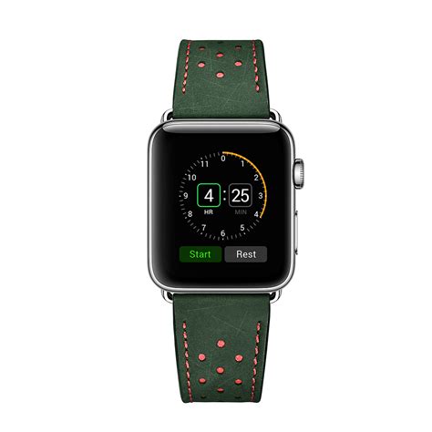 Dark Green Leather Apple Watch Band - theLISL London