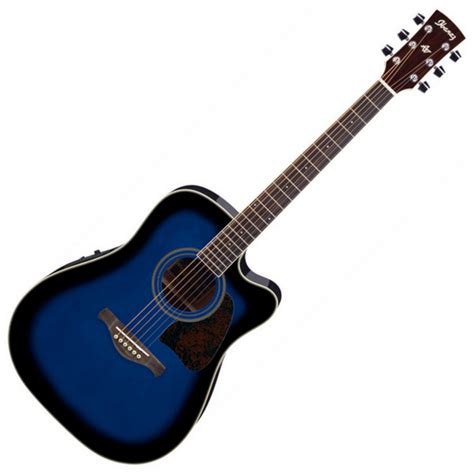 DISC Ibanez AW70 Electro-Acoustic Guitar, Trans Blue Burst w/Bag at Gear4music.com