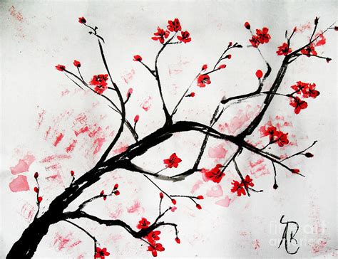 Cherry Blossom Love Painting by Andrea Realpe