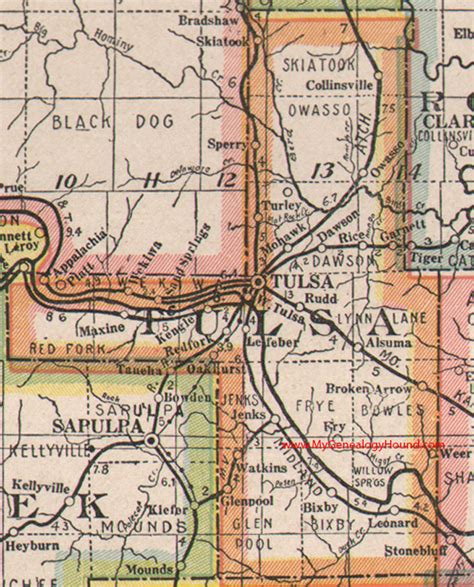 Tulsa County, Oklahoma 1922 Map