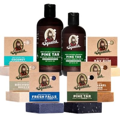 Dr. Squatch Men's Shampoo, Conditioner & Bar Soap Bundle - Pine Tar - 48.6oz/8ct : Target